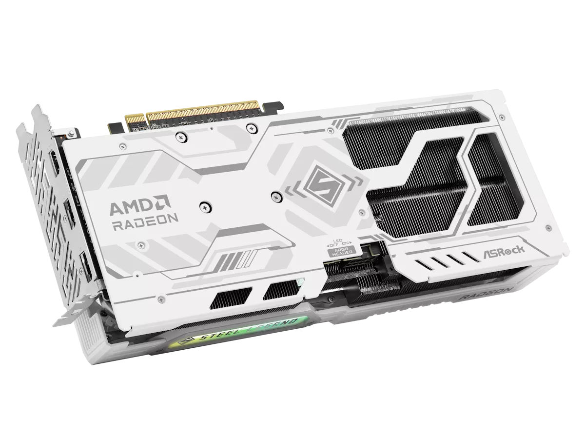 ASRock Legend RX 9060 XT – 16GB White OC ASRock > AMD Radeon™ RX 9060 XT Steel Legend 16GB OC