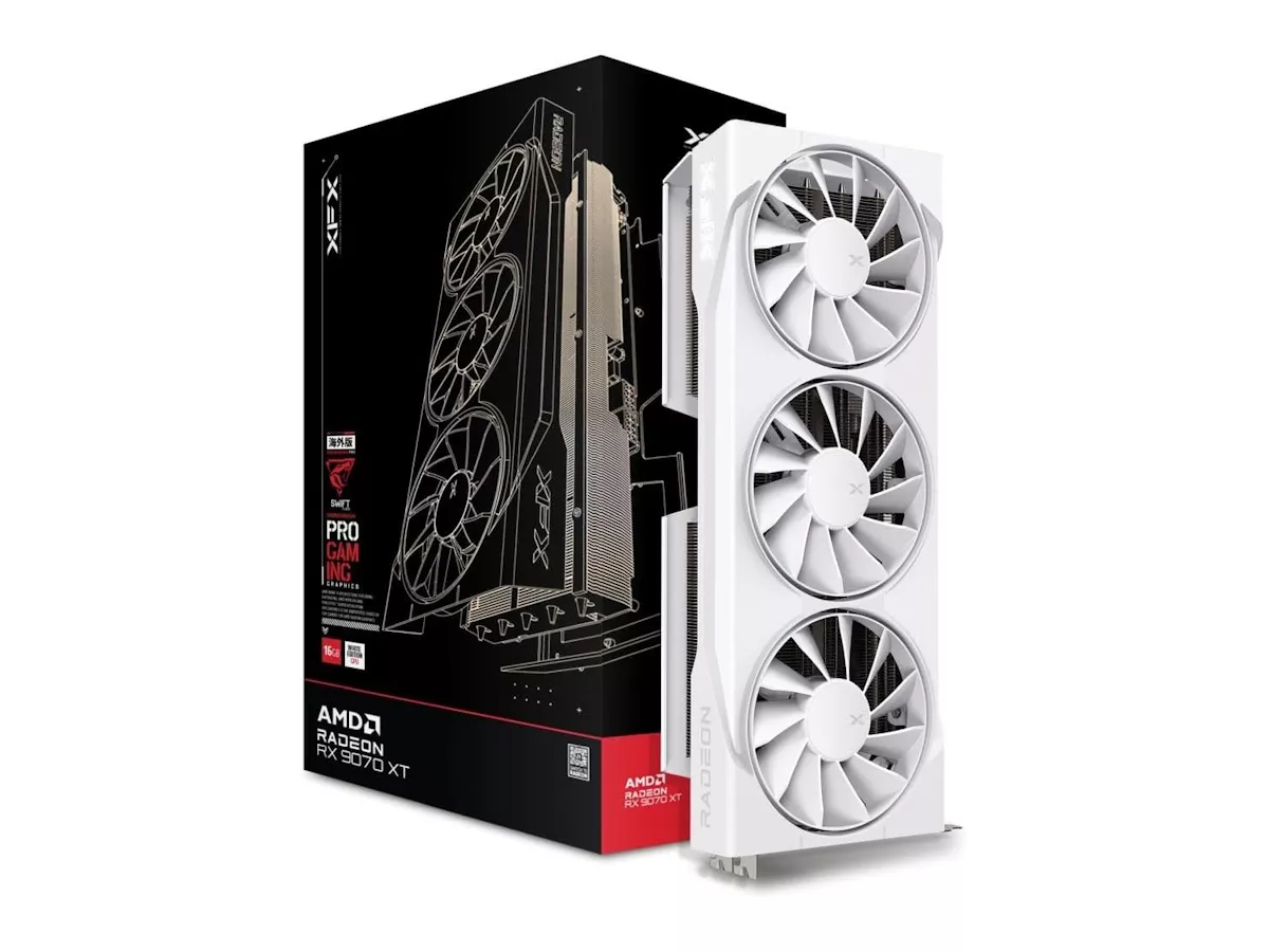 グラフィックボード・グラボ・ビデオカード XFX Swift AMD Radeon RX 9070 XT White XFX XFX Swift AMD Radeon RX 9070XT White Triple Fan Gaming Edition