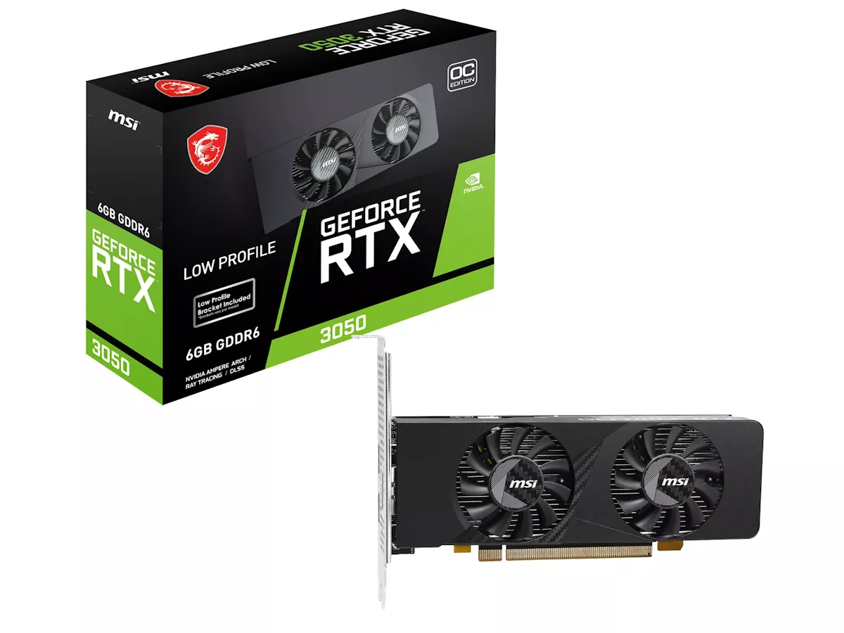 MSI GeForce RTX 3050 LP E 6G OC GEFORCE RTX 3050 6GB 96-bit GDDR6 