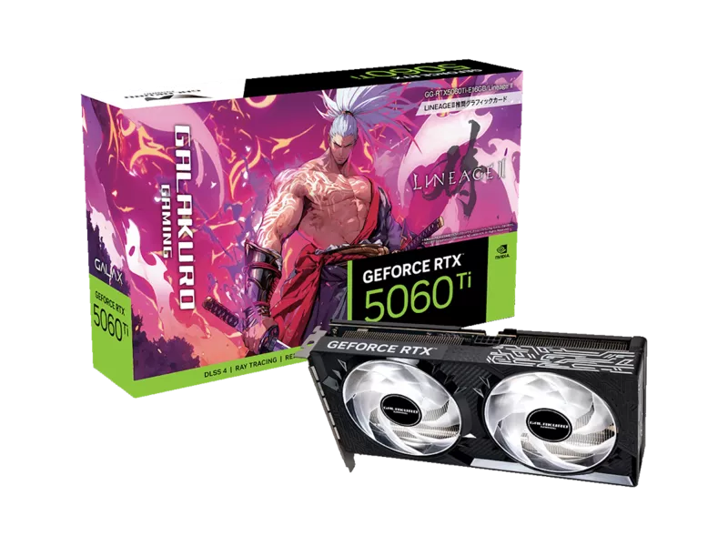 有名オンラインMMOとコラボした GEFORCE RTX 5060 Ti 搭載グラフィック