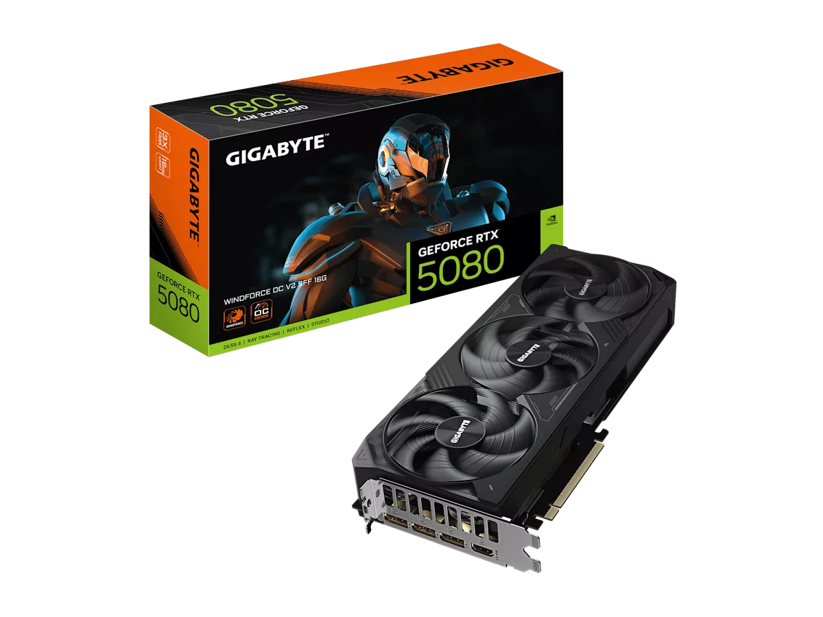GIGABYTE GeForce RTX 5080 WINDFORCE OC V2 SFF 16G WINDFORCE