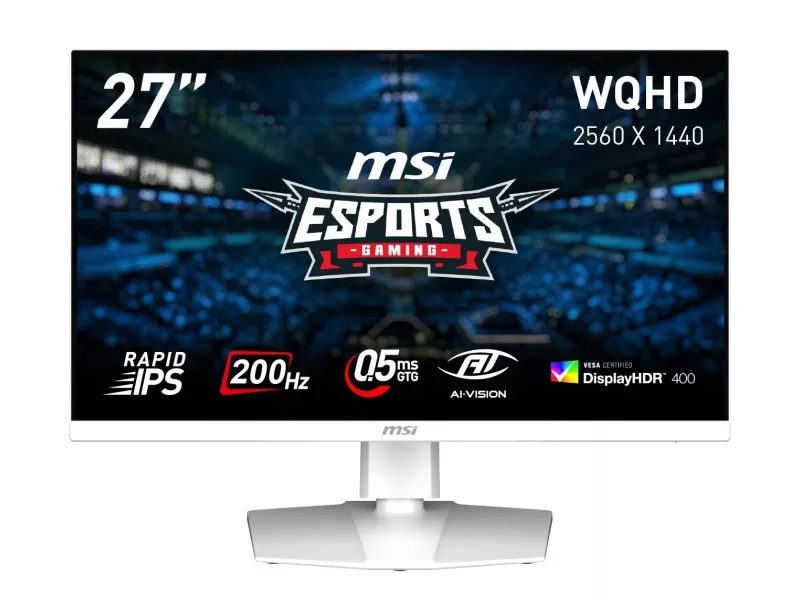 MSIから、白い筐体に高性能スタンド搭載、WQHDで200Hz対応のRAPID IPS