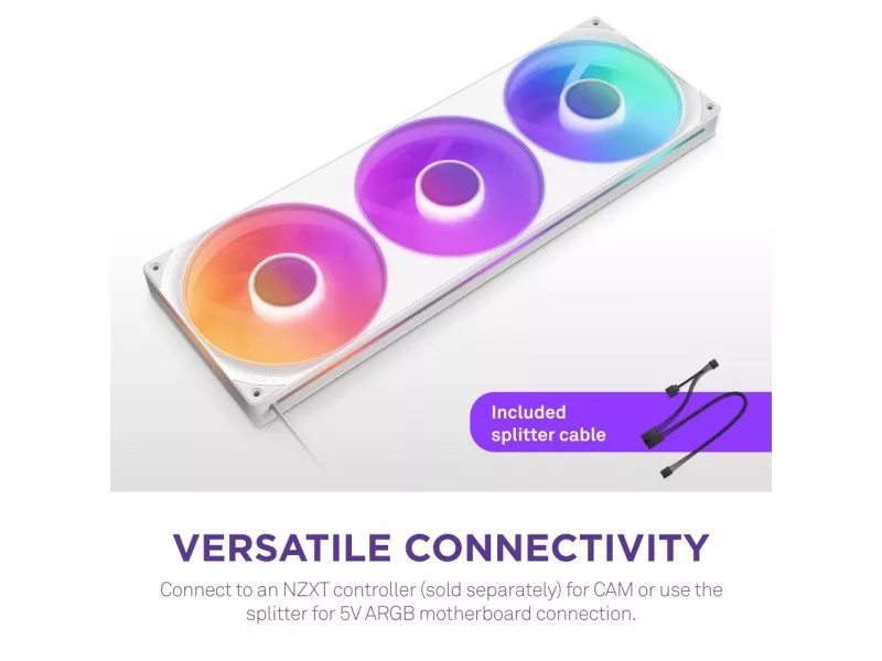 NZXT F420 RGB Core White 420mm Single-Frame RGB Fan Unit - 製品
