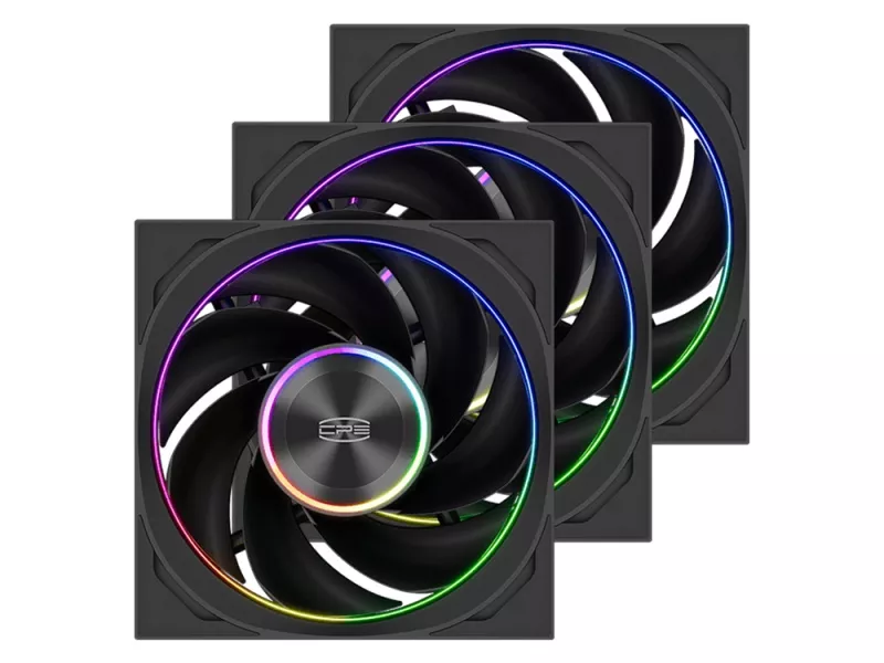 PCCOOLER F7 X120R 120mm ARGBファン　3個セット CPS(PC COOLER) F7X120R-ARGB-BK3IN1 - 製品詳細 | パソコンSHOPアーク