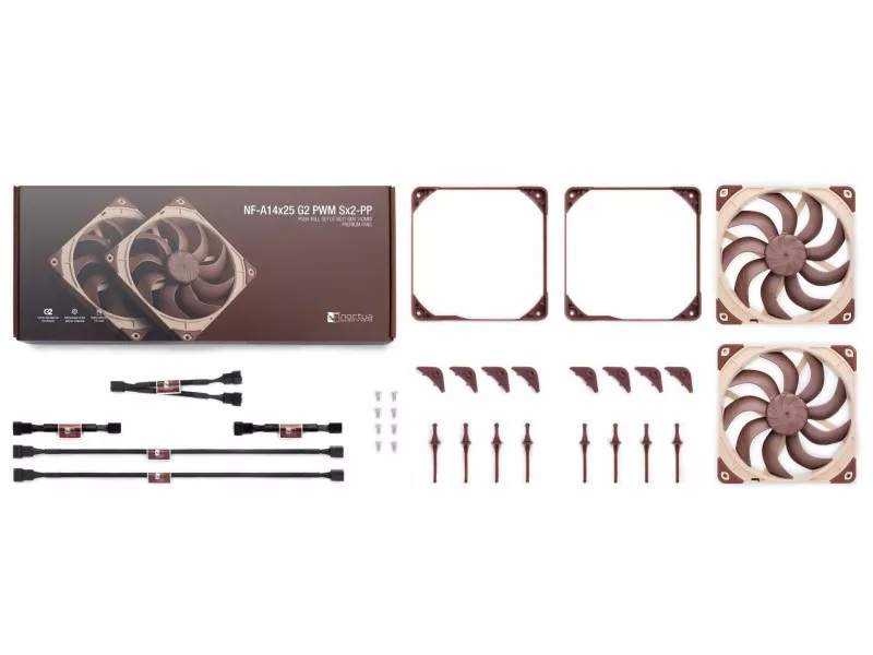 Noctua NF-A14X25 G2 PWM Sx2-PP 140x140x25mm, 1500rpm, 24.8