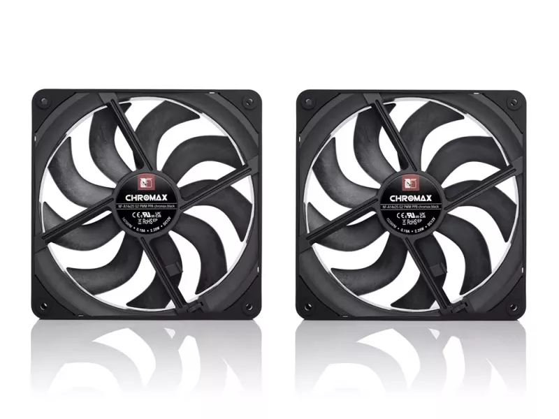 Noctua NF-A14x25 G2 PWM Sx2-PP chromax.black 140x140x25mm, 1500rpm