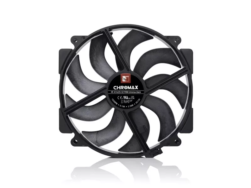 Noctua NF-A14x25r G2 PWM chromax.black 140x140x25mm, 1500rpm, 24.8