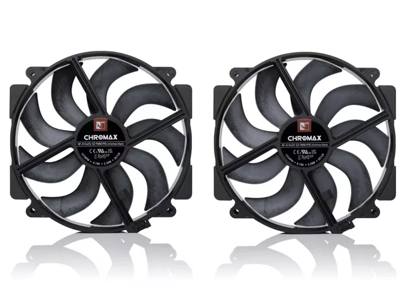 Noctua NF-A14x25r G2 PWM Sx2-PP chromax.black 140x140x25mm