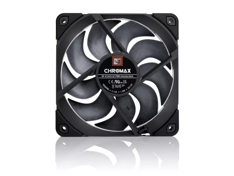 Noctua NF-A12x25 G2 PWM chromax.black 120x120x25mm, 1800rpm, 22.5
