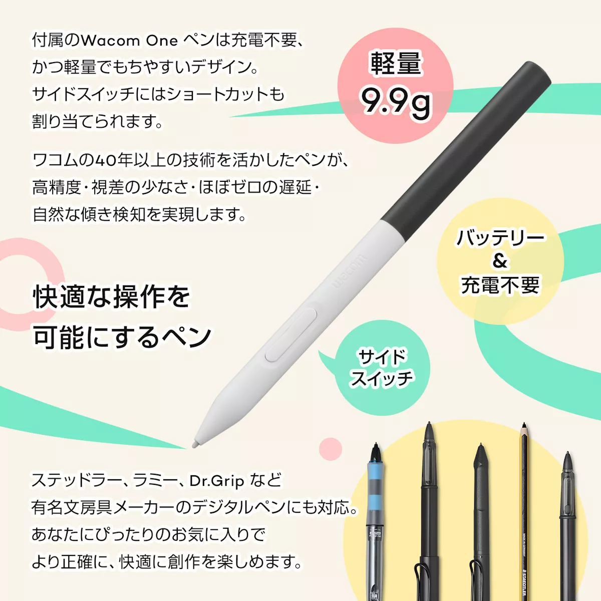 Wacom One 14 ペンディスプレイ 本体 ワコム、14型のフルHD IPSディスプレイ搭載の液晶ペンタブレット
