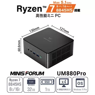 UM880PRO-32/1T-W11Pro(8845HS)のサムネイル(9)