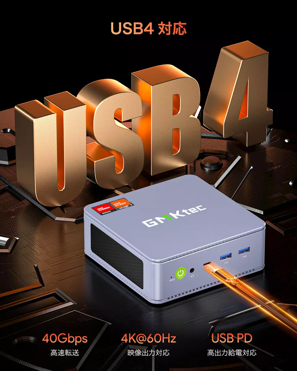 GMKtec GMK-K6-32/1T-W11Pro(7840HS) Windows 11 Pro 64bit プリ