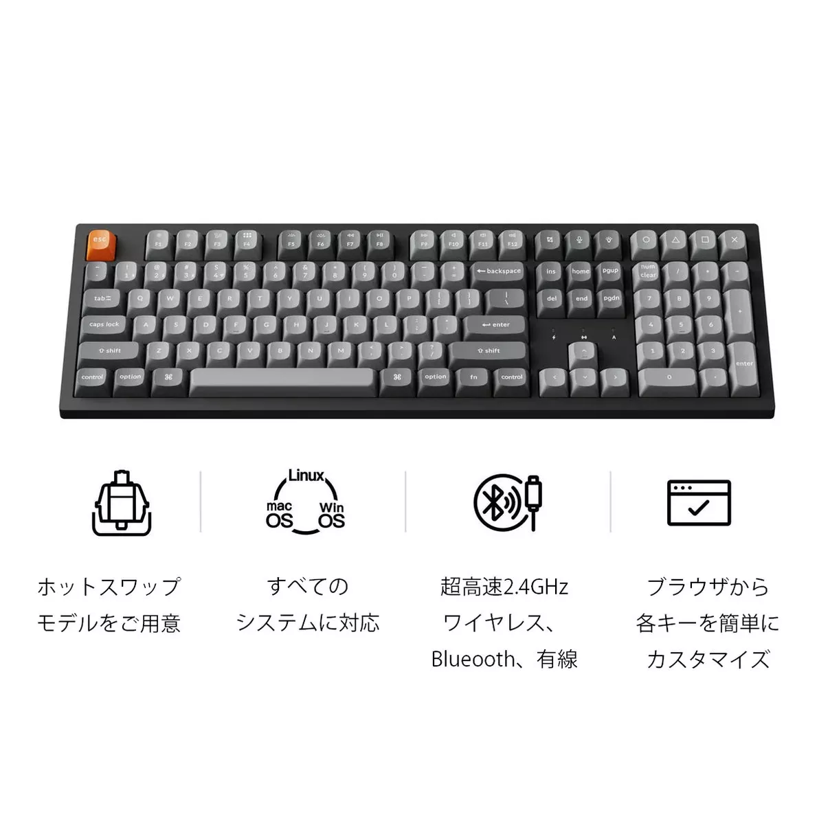 Keychron Keychron K10 Max QMK/VIA ワイヤレス カスタム・メカニカル