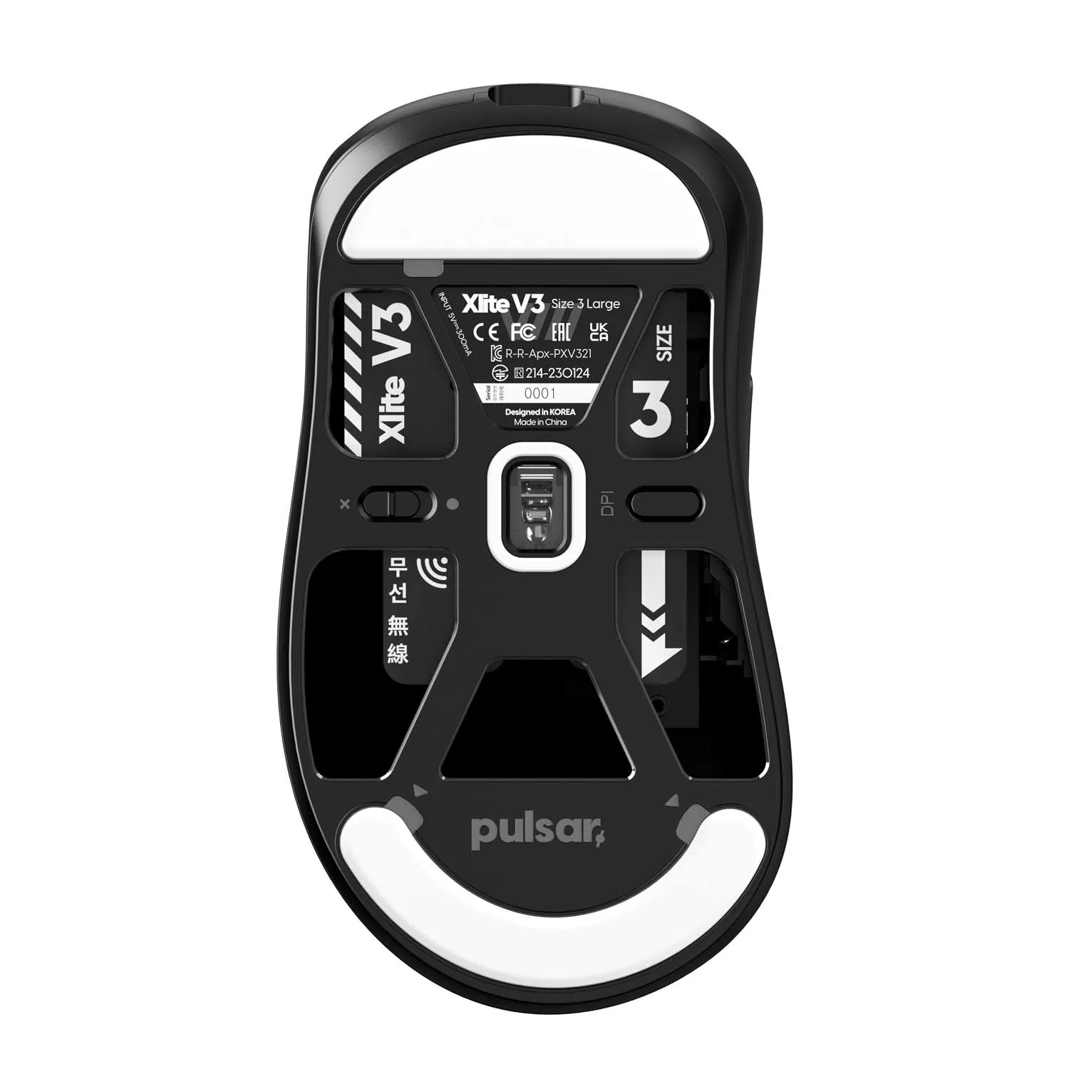 Pulsar Xlite V3 Large Wireless Size 3 Black Xlite V3 - 製品詳細 