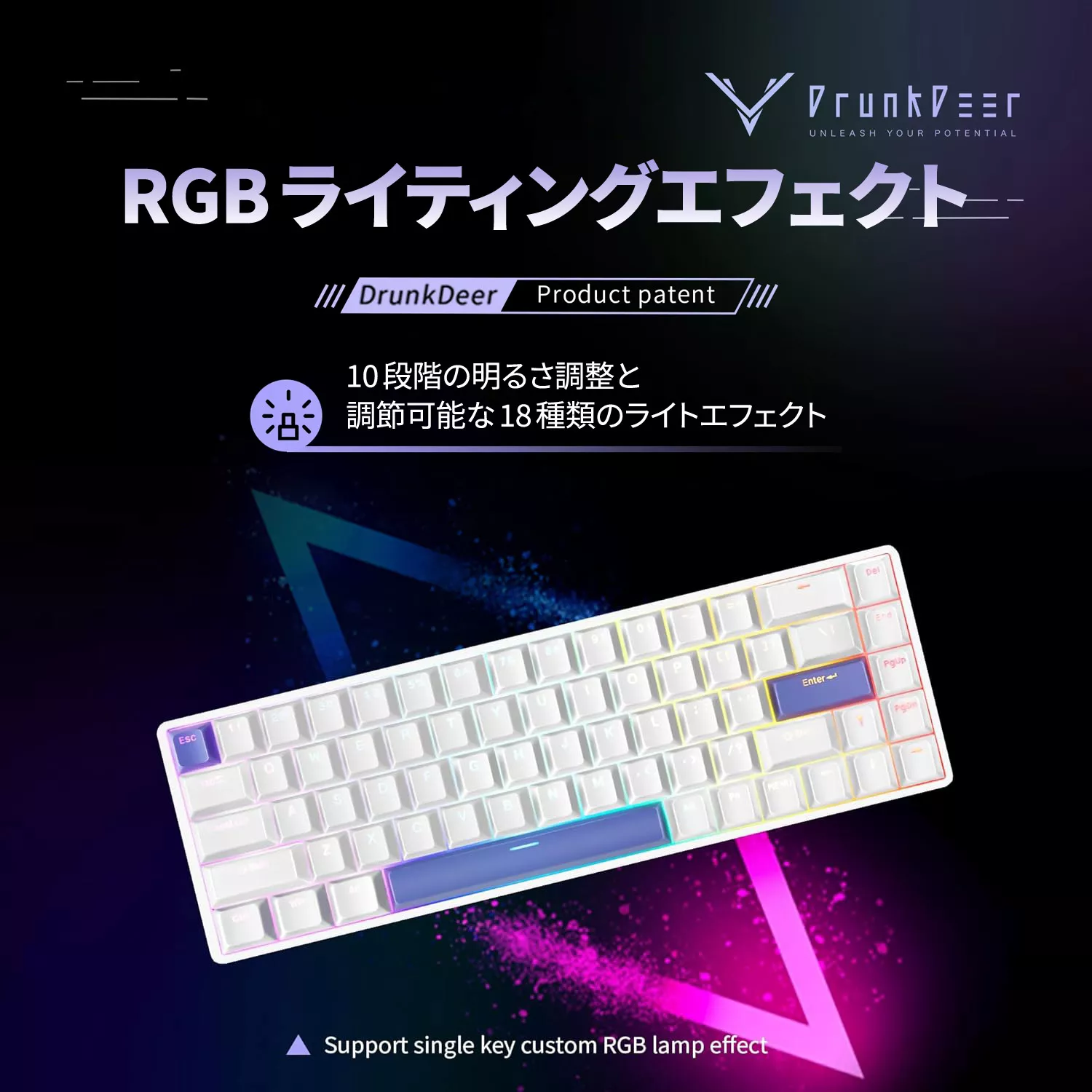Drunkdeer DrunkDeer G65 White (PBT Keycaps) G65 - 製品詳細