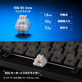 ROG Strix Scope II 96 Wireless - ROG NX Snow メカニカルスイッチ -ホワイトのサムネイル(4)