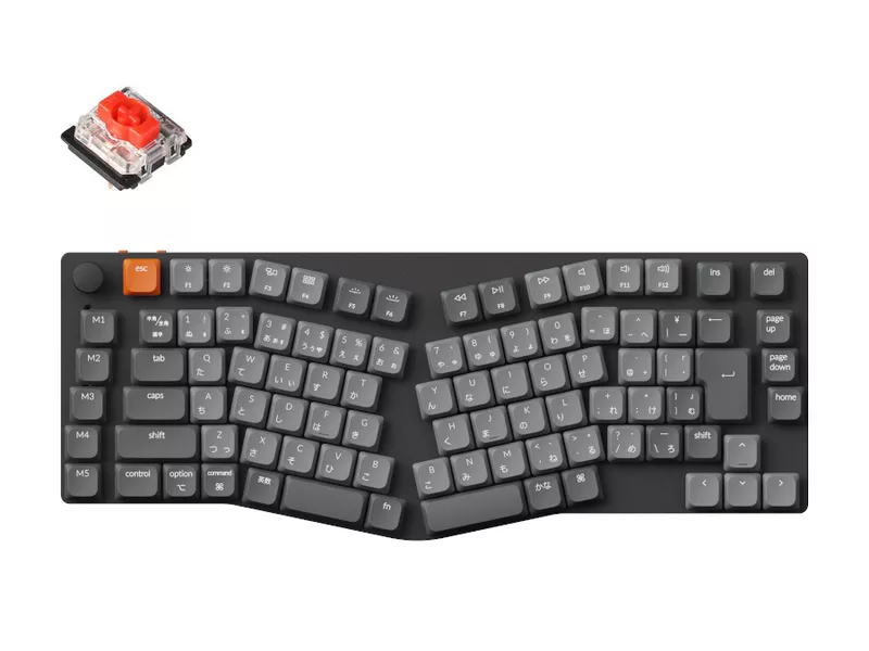 K15 Max(Aliceレイアウト) QMK ワイヤレス カスタム・メカニカルキーボード - WHITE LED - JIS配列  / ロープロファイルGateronメカニカルスイッチ赤軸の商品メイン画像