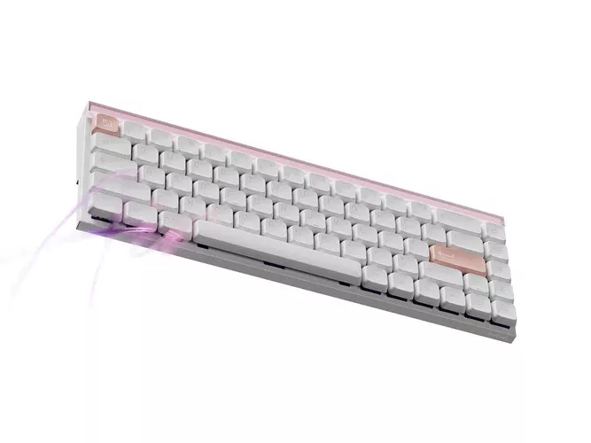 MelGeek MADE68 Air Pink ラピッドトリガーキーボード ロープロファイルの商品メイン画像