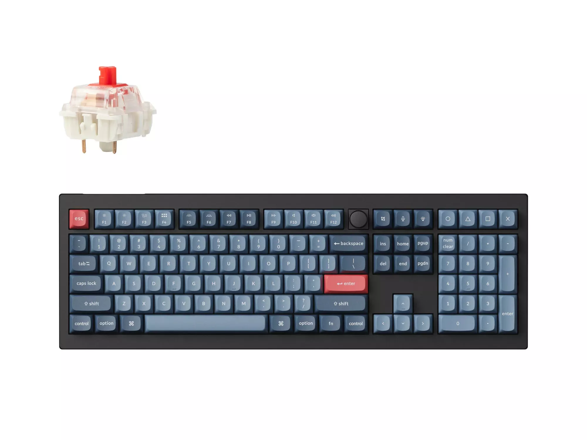 Keychron V6 MAX Gateron Jupiter赤軸 Keychron V6 MAX QMK ワイヤレスカスタム・メカニカルキーボード - RGB