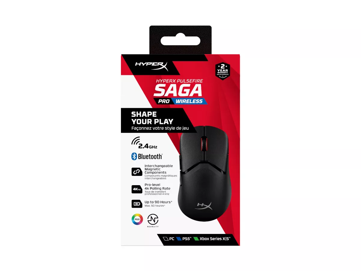 HyperX SAGA PRO WIRELESS マウス本体 HyperX Pulsefire Saga Pro Wireless ゲーミングマウス 製品詳細