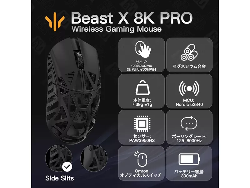 Beast X Pro (3950モデル) /OMRON /Black /サイド穴ありの商品メイン画像