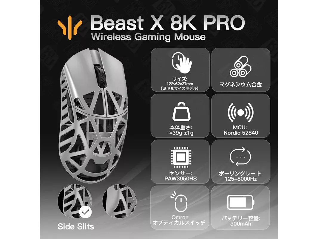 #32 WLMOUSEBeastXpro穴あり Silver (omron) 32 WLMOUSEBeastXpro穴あり Silver (omron)