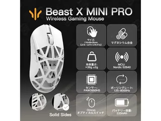 WLMOUSE Beast X Mini Pro (3950モデル) /OMRON /Silver /サイド