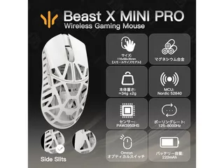 WLMOUSE Beast X Mini Pro (3950モデル) /OMRON /Neon Rose /サイド穴