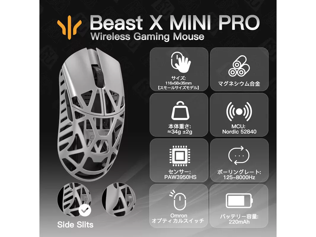 ネコ型ドングルで人気のWLMOUSE超軽量ゲーミングマウスBeast WLMOUSE
