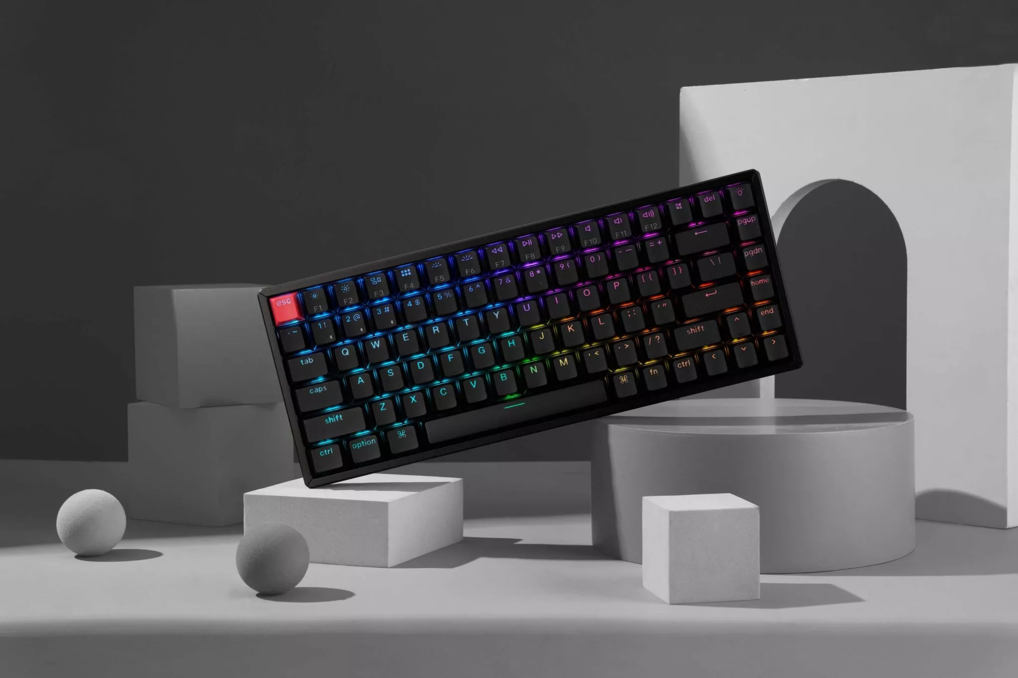 Keychron K2 RGB LED 赤軸 US配列 Keychron K2 Pro QMK/VIA ワイヤレス メカニカルキーボード（US