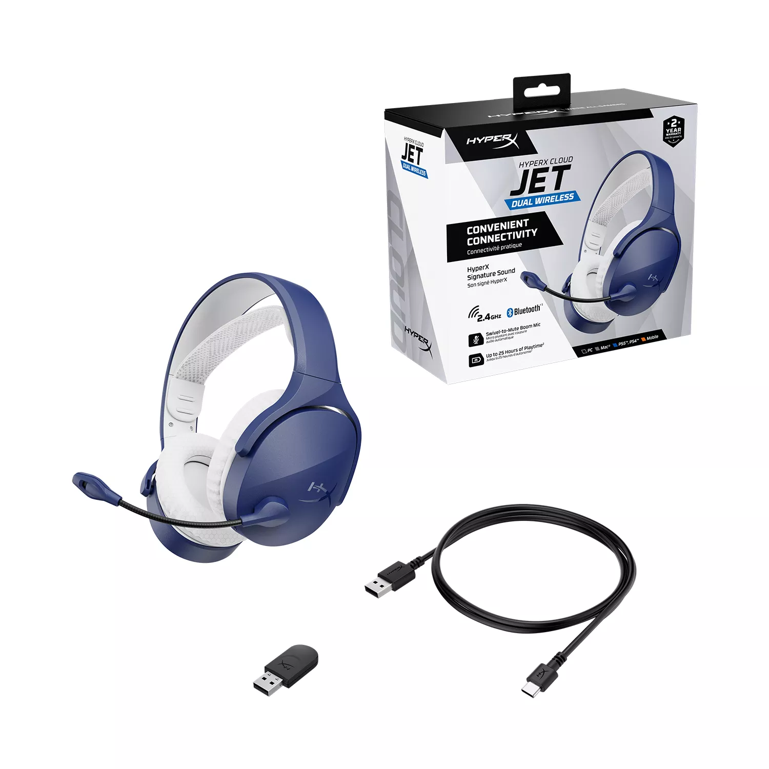 HyperX Hyper X Cloud Jet Dual Wireless Gaming Headset Blue