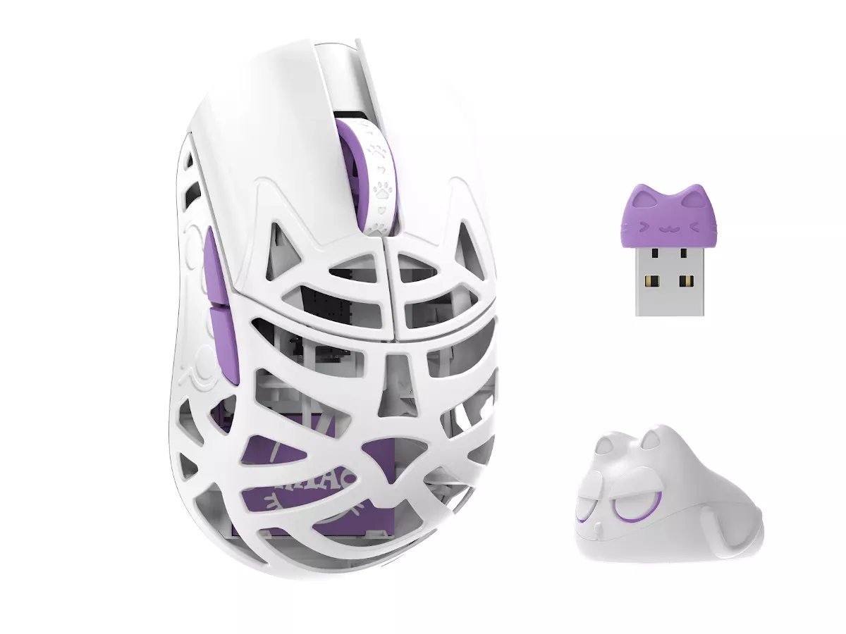 #31 WLMOUSEBeastXpro穴あり SoftLilac(omron) WLMouse Beast X Pro - Purple [Omron Opticals] - Side Slits