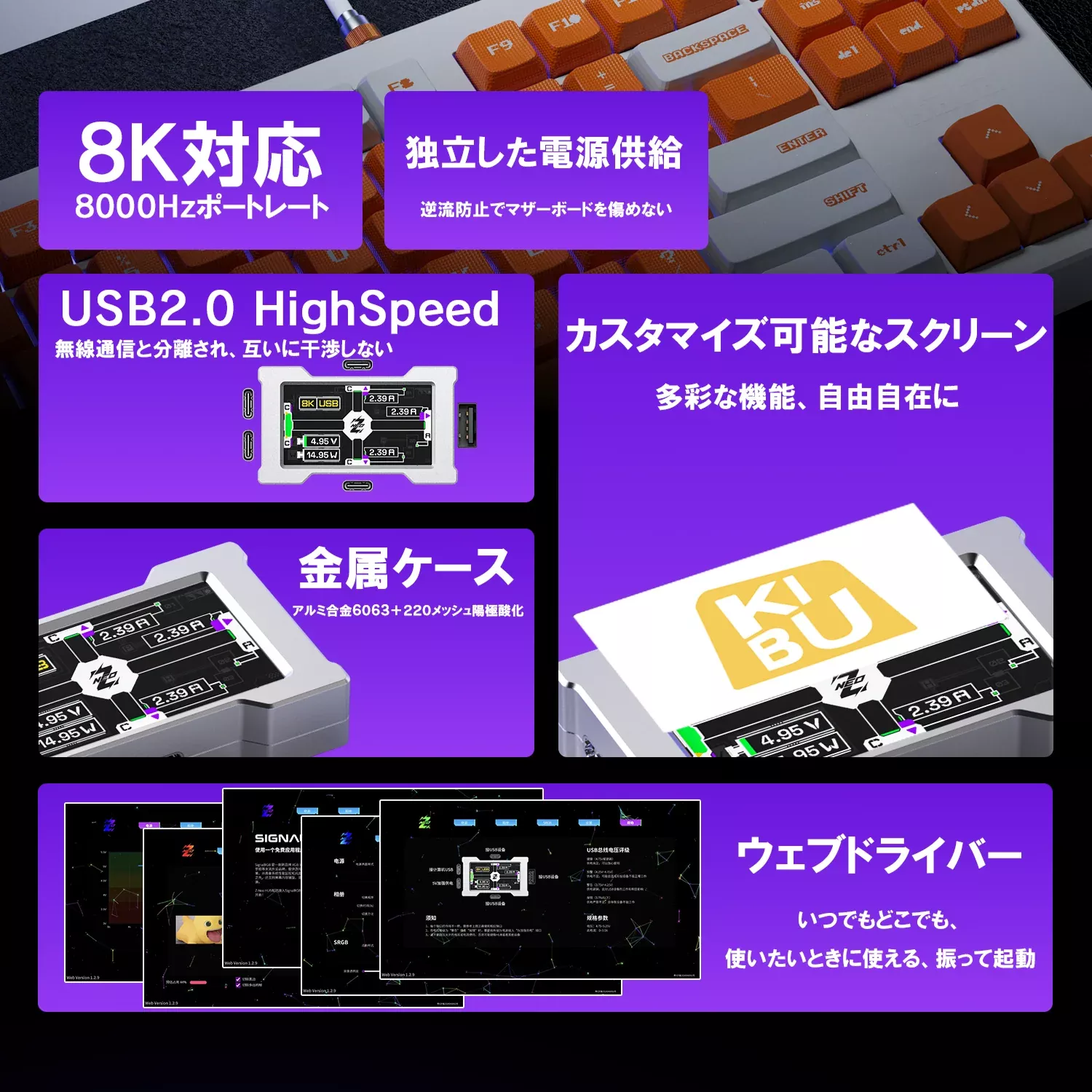 【新品未開封】HM Lab Gaming HUB Z-Neo 8K　シルバー HM Lab - ZNEO【ゲーミングHUB】