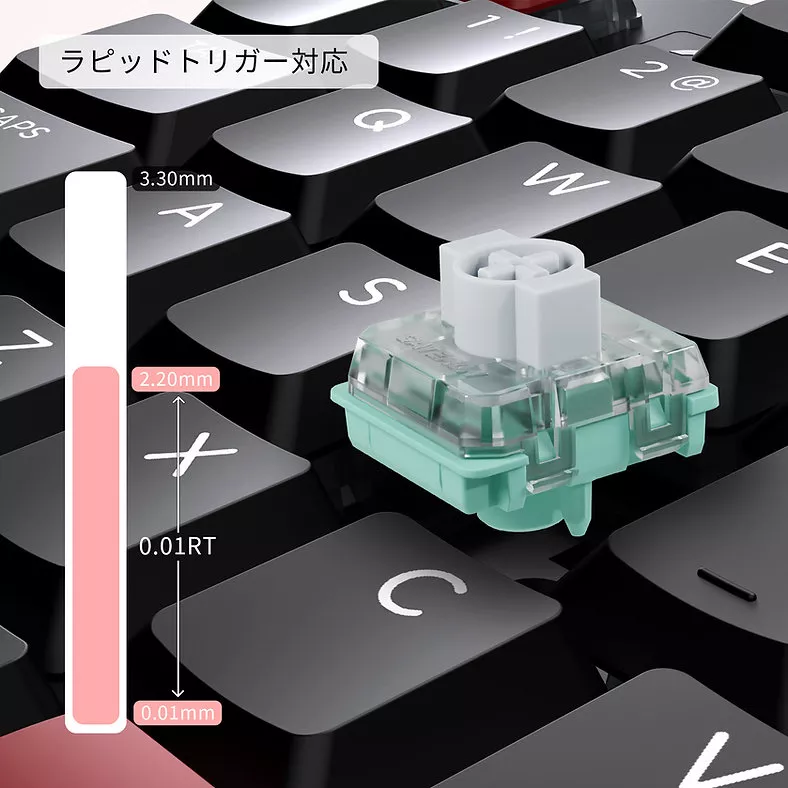 I-CHAIN JAPAN STORIA Gaming Low-Profile Keyboard Comet 75 Black