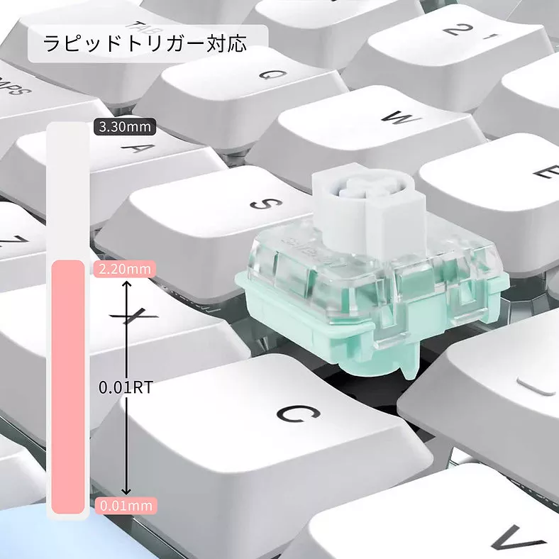 I-CHAIN JAPAN STORIA Gaming Low-Profile Keyboard Comet 75 White