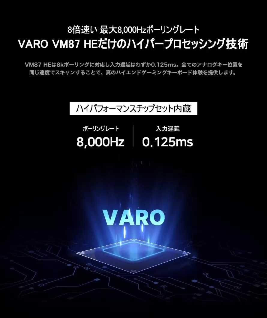 VARO VARO ゲーミングキーボード 無接点磁気スイッチ(静音) ラピッド