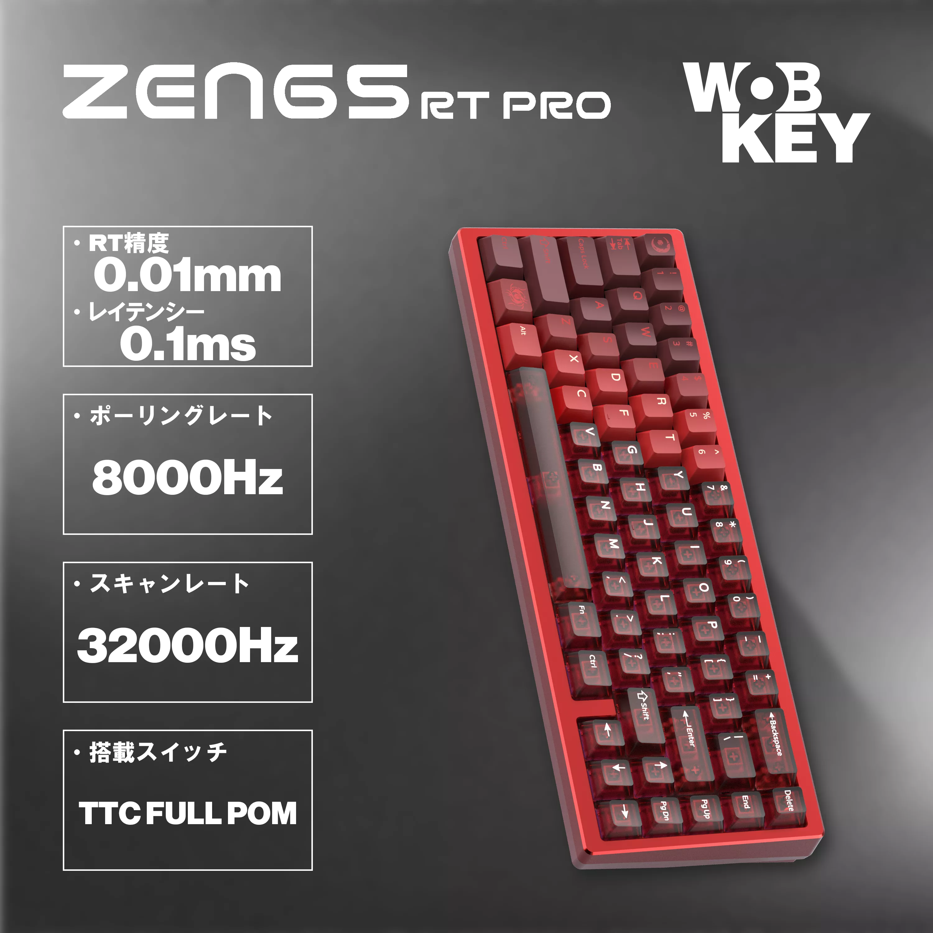 WOBKEY ZEN 65 RT Pro Red ZEN 65 RT - 製品詳細 | パソコンSHOPアーク