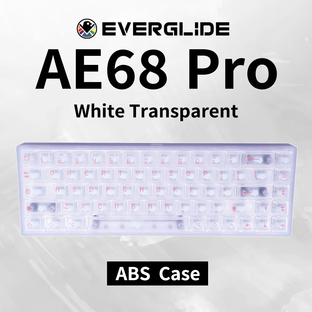 Everglide AE68 Pro White Transparent ラピッドトリガーキーボード