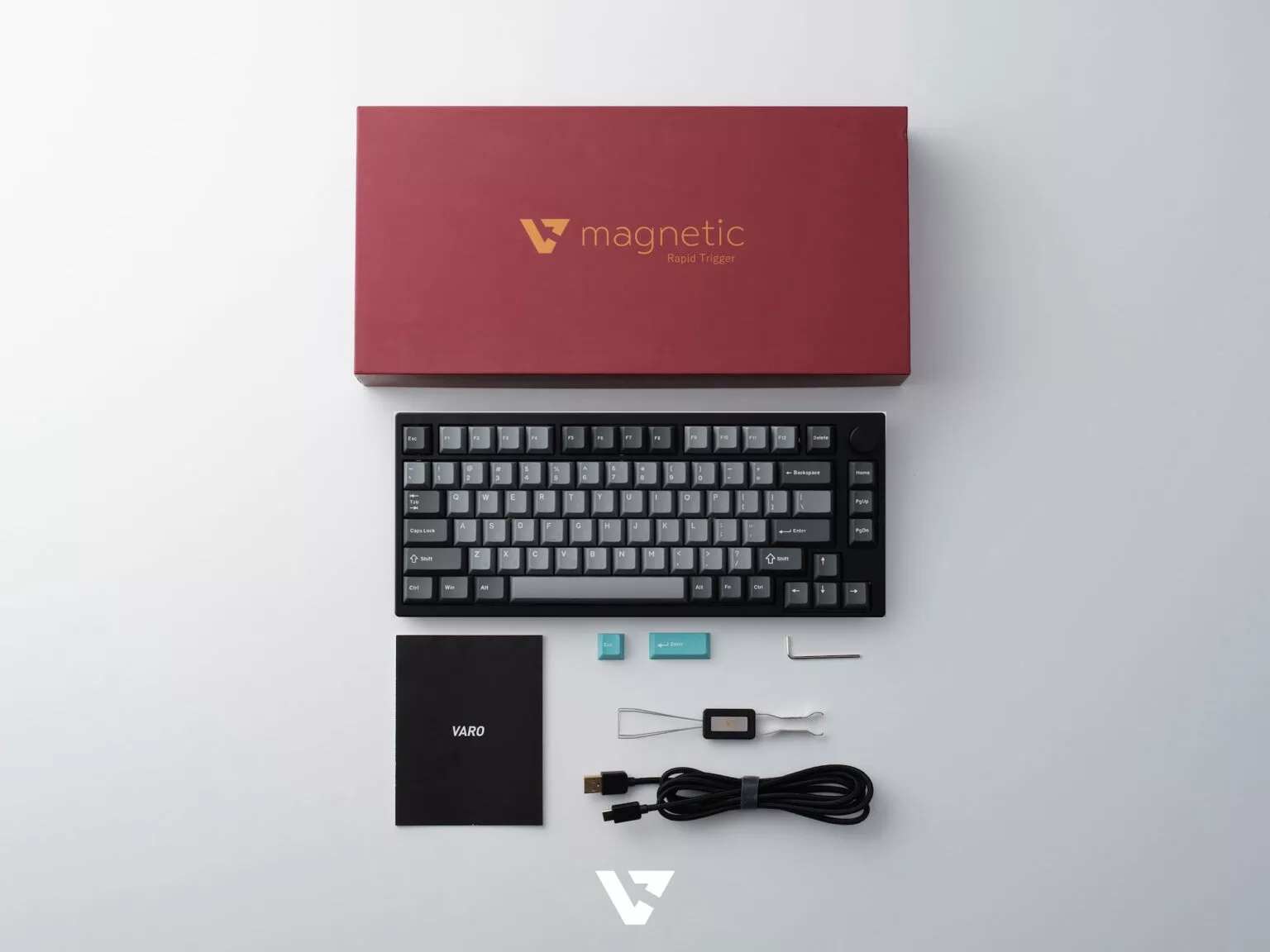VARO VM75HE【TTC KOM RGB換装品】新品同様 ラピッドトリガー VARO VARO ゲーミングキーボード VERY PERI 磁気スイッチ ラピッド