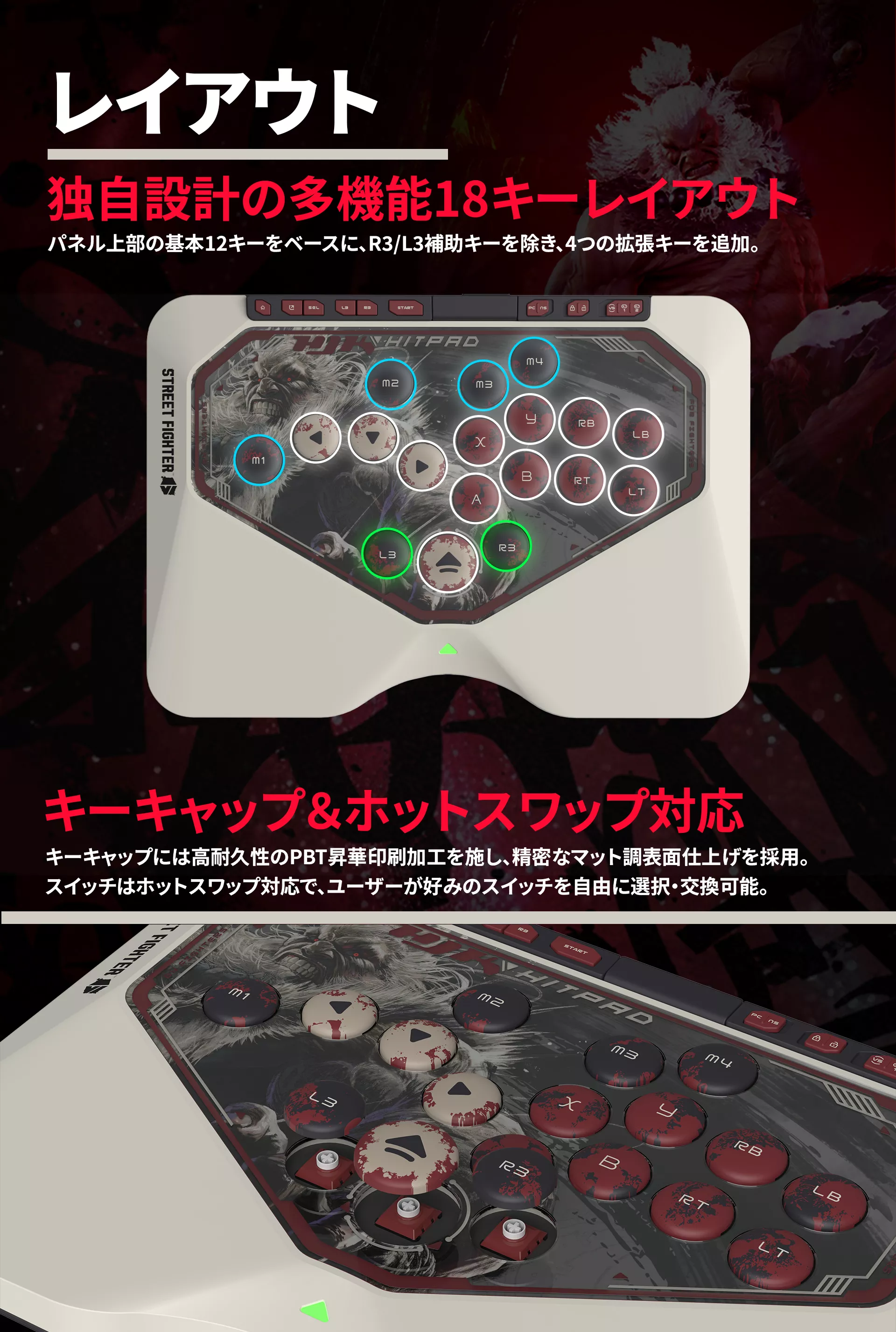 HJK GAMING HJK HITPADレバーレスコントローラ STREET FIGHTER 6 GOUKI