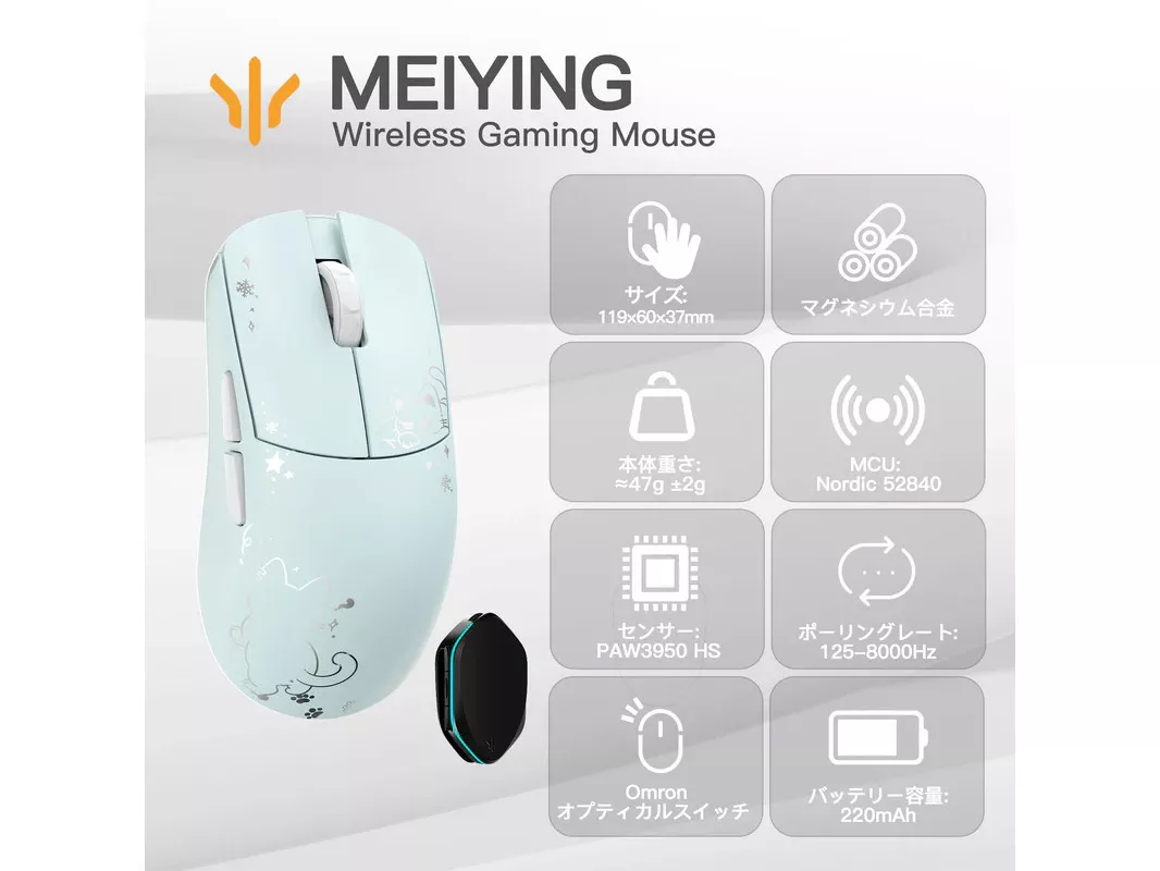 WLMOUSE 鎂影 - Meiying - Blue Cat Meiying - 製品詳細 | パソコン