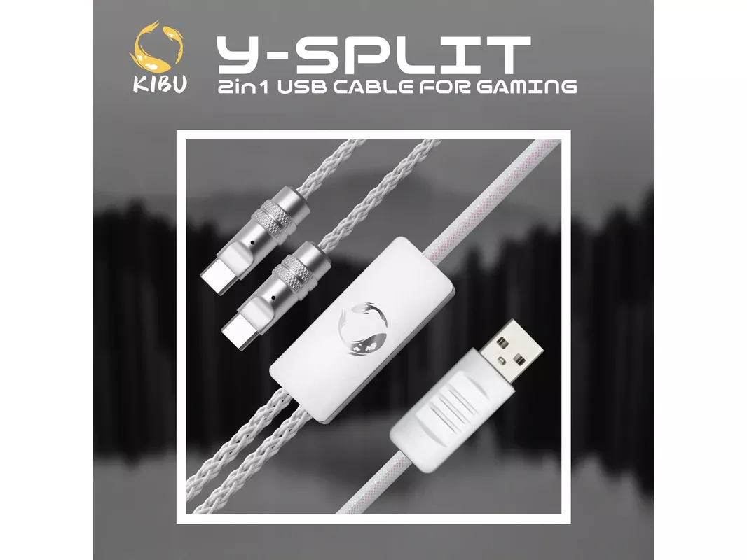 KIBU Y-SPLIT 2in1 USB CABLE -For Gaming- Pearl White - 製品詳細