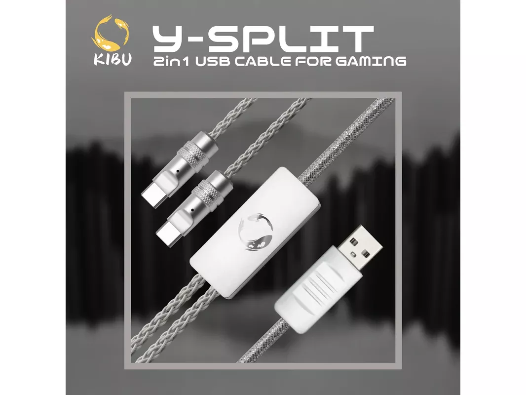 KIBU Y-SPLIT 2in1 USB CABLE -For Gaming- Mercury Silver - 製品詳細