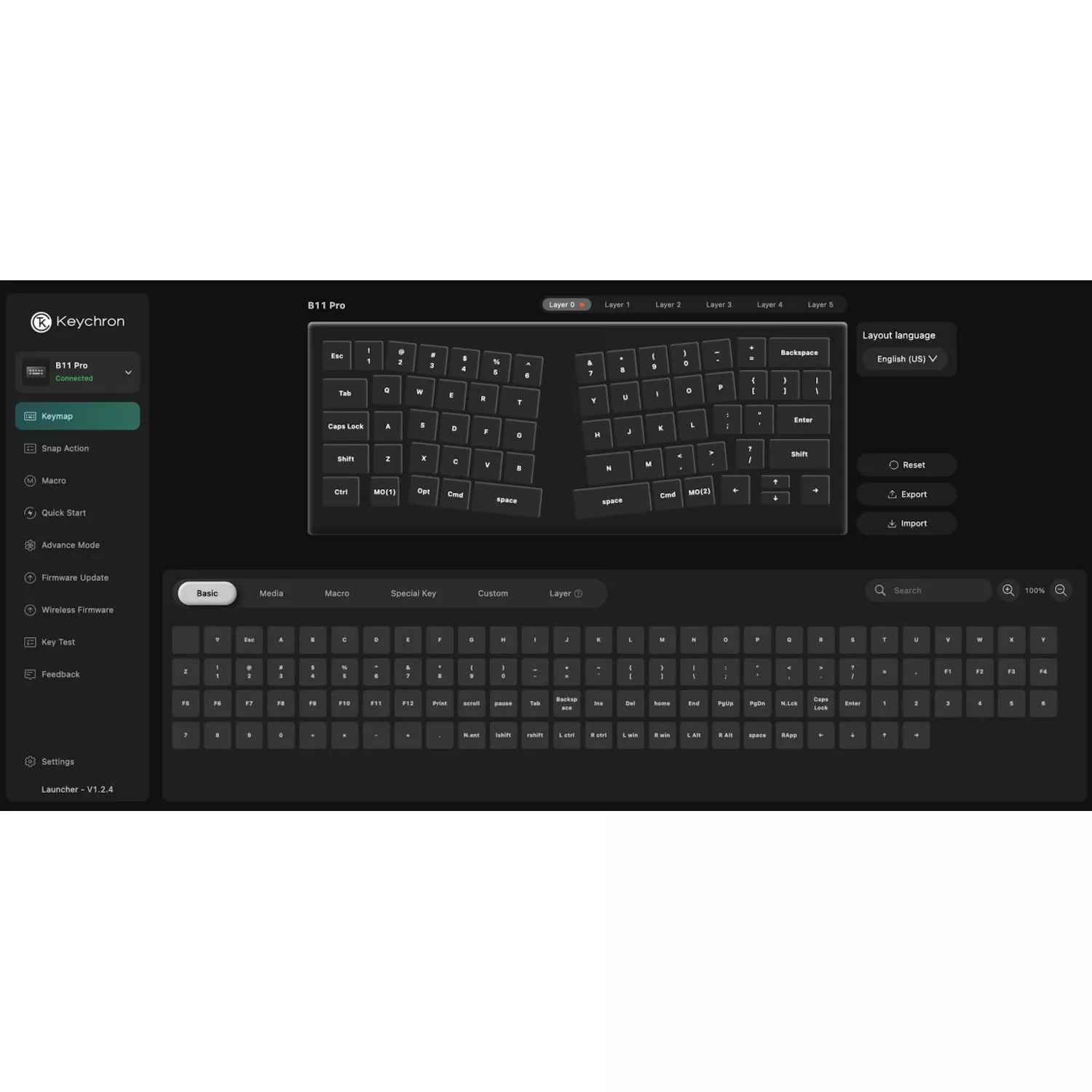 Keychron Keychron B11 Pro ウルトラスリム・折りたたみ式キーボード