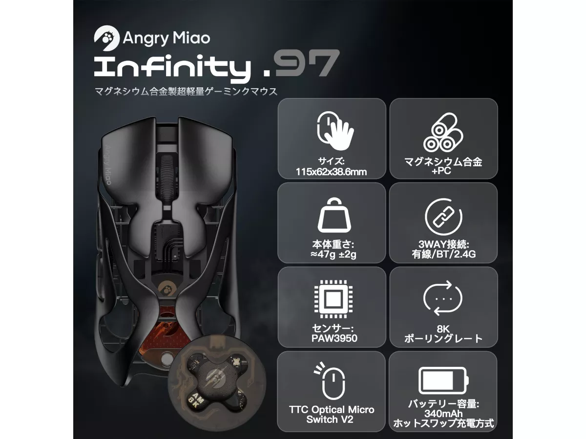 Angry Miao Angry Miao INFINITY.97 Basalt Black Infinity - 製品詳細