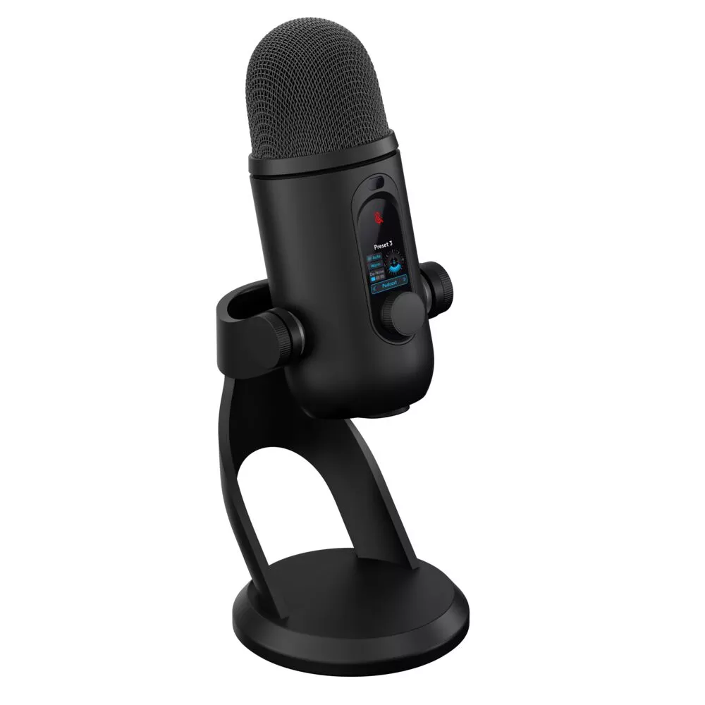 マルチパターンUSBマイクロフォン Blue VOICE 黒　開封未使用品 Logicool YETI 2 ブラック YETI Blue VO!CE 搭載のマルチパターン USB