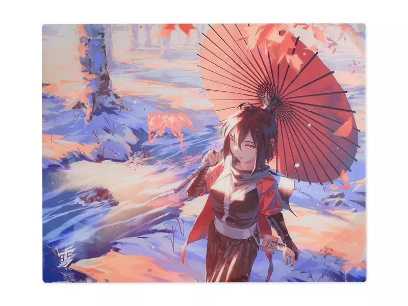 Yuki Aim Glass Mousepad Kitsune Large Drop 1の商品メイン画像