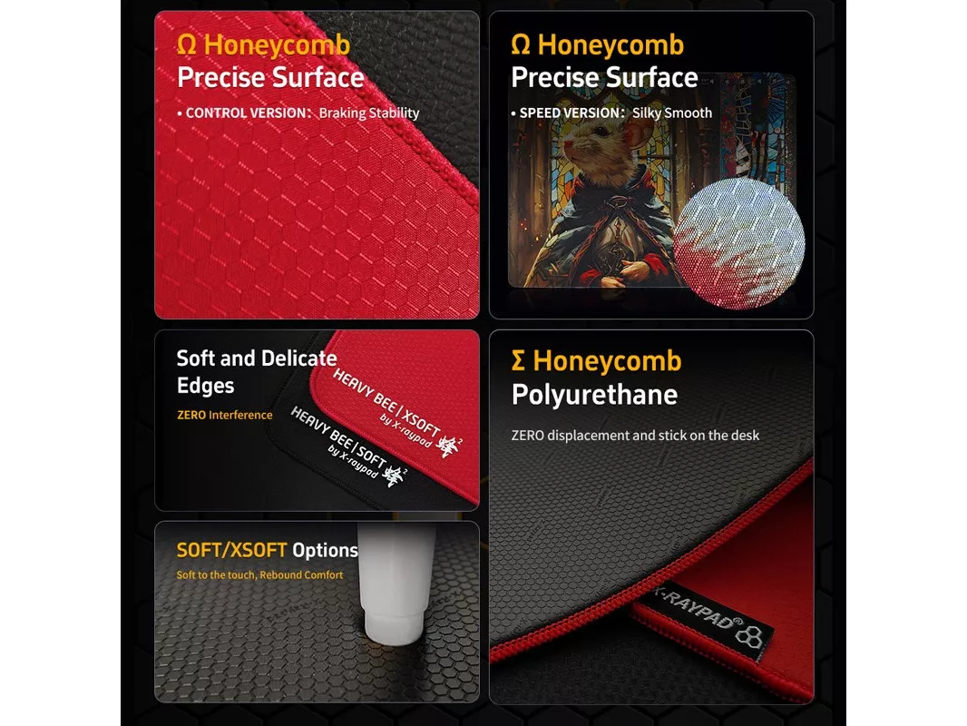 X-raypad Unique Heavy Bee eSports Mousepad Orthodox (SPEED VERSION)  SOFT/XLSサイズのサムネイル(2)