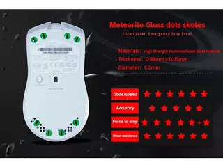 X-raypad Meteorite Glass Mouse Skates Universal DIY Dots Black 8個入りのサムネイル(6)