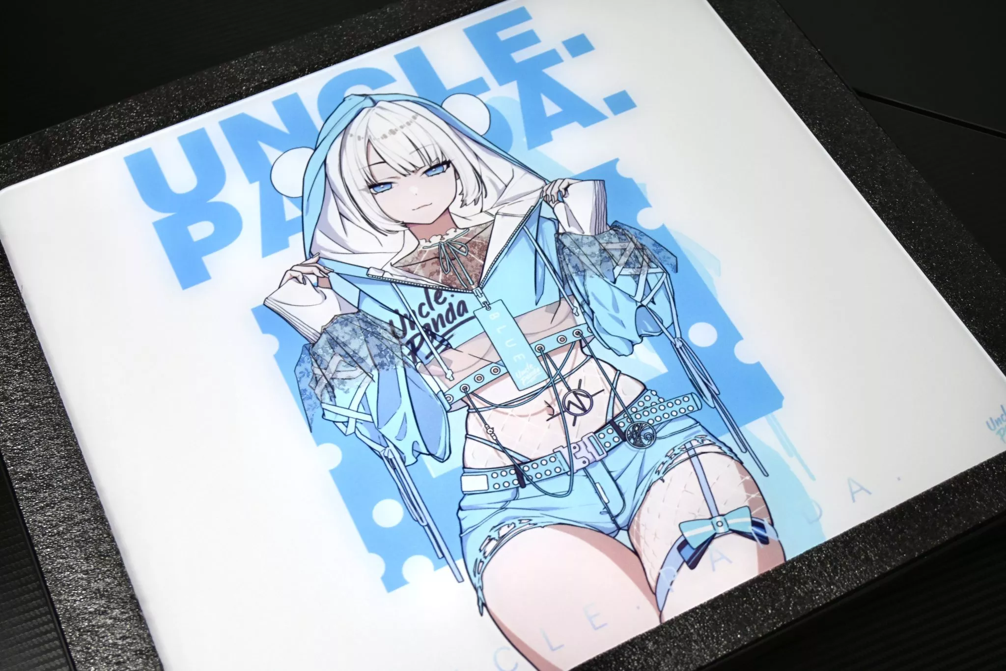 Uncle Panda blue ガラスマウスパッド Uncle Panda ガラスマウスパッド ブルー SP